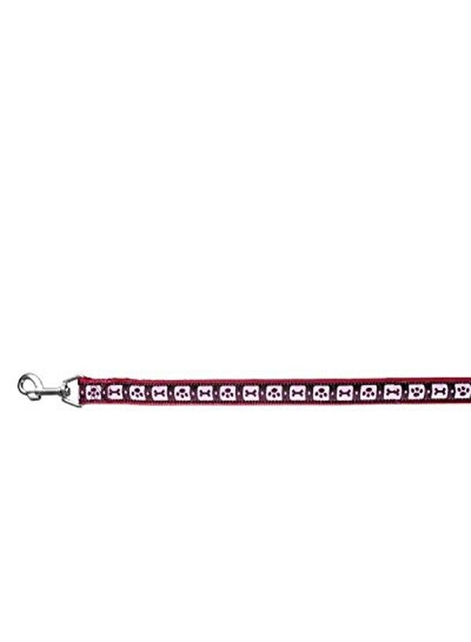 Trixie: - Modern Art Lead Paws | Nylon Adjustable Dog Lead with Stainless Steel Hooks | Made with Nylon, Padded Loop Gives a Comfortable Grip - (L-XL 3.30 ft/25mm) Red